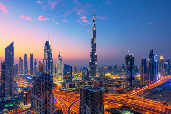 Futuristic Dubai landscape