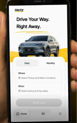 Hertz app - fill information