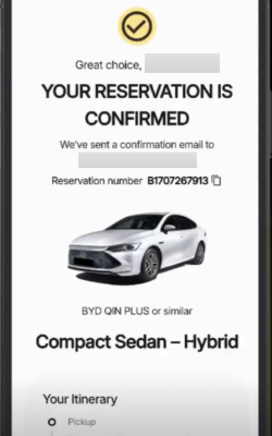 Hertz app - Complete the Booking